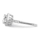 Brilliant Embers Rhodium-plated 39 Stone Hexagon Halo Micro PavÇ CZ Ring - WBC