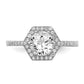 Brilliant Embers Rhodium-plated 39 Stone Hexagon Halo Micro PavÇ CZ Ring - WBC