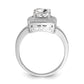 Brilliant Embers Rhodium-plated 41 Stone Halo Micro PavÇ CZ Ring - WBC