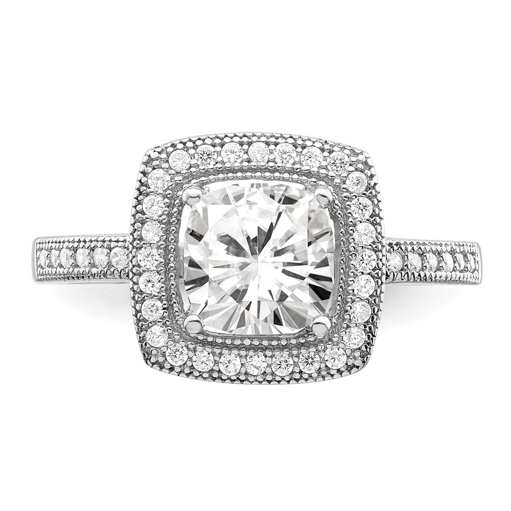 Brilliant Embers Rhodium-plated 41 Stone Halo Micro PavÇ CZ Ring - WBC