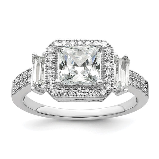 Brilliant Embers Rhodium-plated 51 Stone Micro PavÇ CZ Ring - WBC
