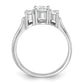 Rhodium-plated Three CZ Ring - WBC