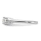 Rhodium-plated Three CZ Ring - WBC