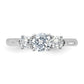 Rhodium-plated Three CZ Ring - WBC