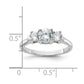 Rhodium-plated Three CZ Ring - WBC