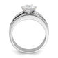 Rhodium-plated CZ 2 Piece Wedding Ring Set - WBC