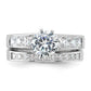 Rhodium-plated CZ 2 Piece Wedding Ring Set - WBC