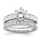 Rhodium-plated CZ 2 Piece Wedding Ring Set - WBC