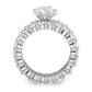 Rhodium-plated CZ 2 Piece Wedding Set Ring - WBC