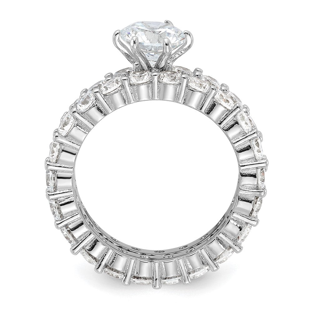 Rhodium-plated CZ 2 Piece Wedding Set Ring - WBC
