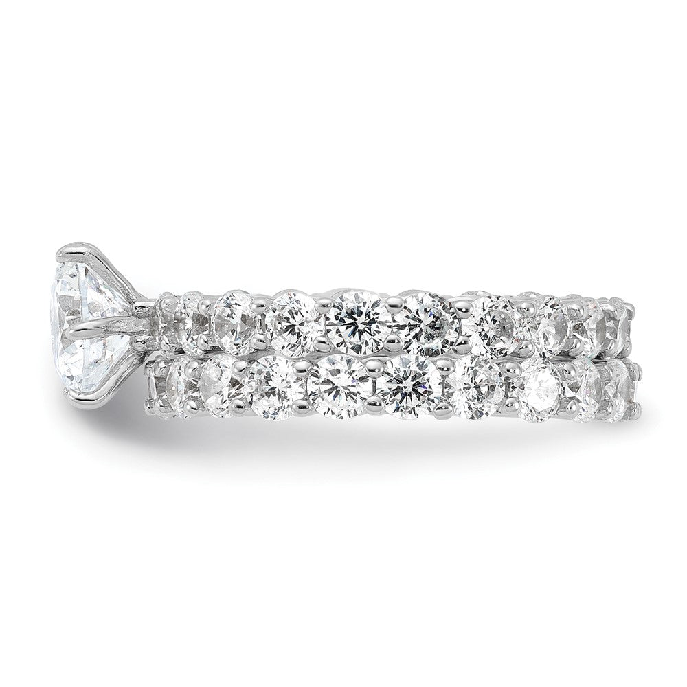 Rhodium-plated CZ 2 Piece Wedding Set Ring - WBC