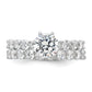 Rhodium-plated CZ 2 Piece Wedding Set Ring - WBC