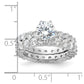 Rhodium-plated CZ 2 Piece Wedding Set Ring - WBC