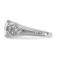 Rhodium-plated CZ Antique Style Ring - WBC