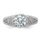 Rhodium-plated CZ Antique Style Ring - WBC