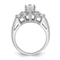 Rhodium-plated Marquise Shape Center CZ Ring - WBC