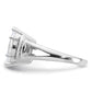 Rhodium-plated Marquise Shape Center CZ Ring - WBC