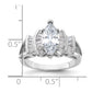 Rhodium-plated Marquise Shape Center CZ Ring - WBC