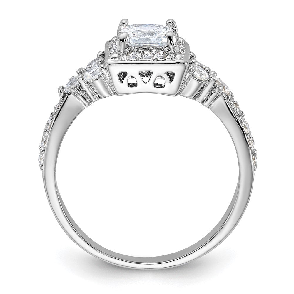 Rhodium-plated Square CZ Ring - WBC