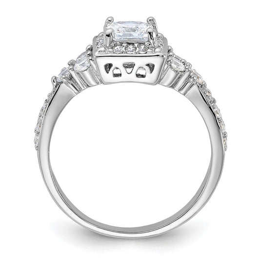 Rhodium-plated Square CZ Ring - WBC
