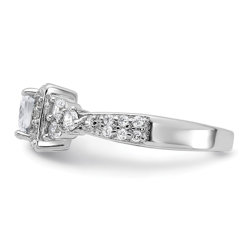Rhodium-plated Square CZ Ring - WBC