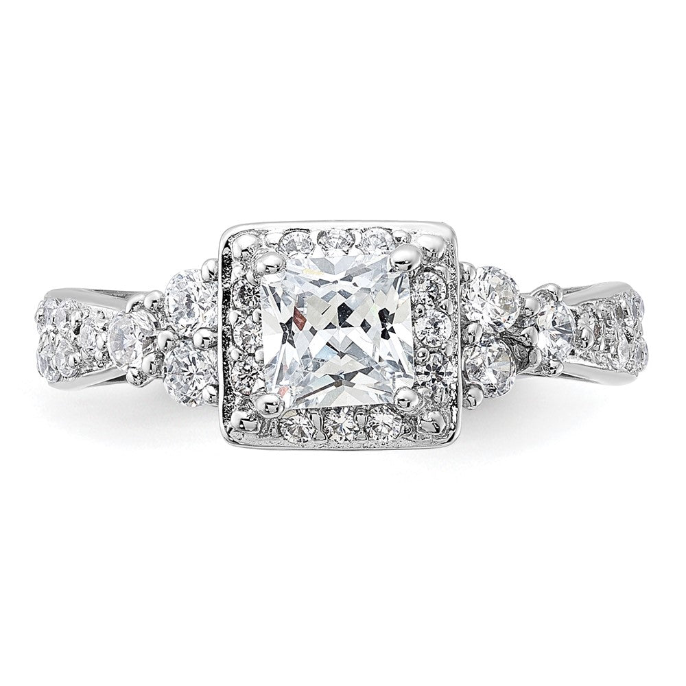 Rhodium-plated Square CZ Ring - WBC