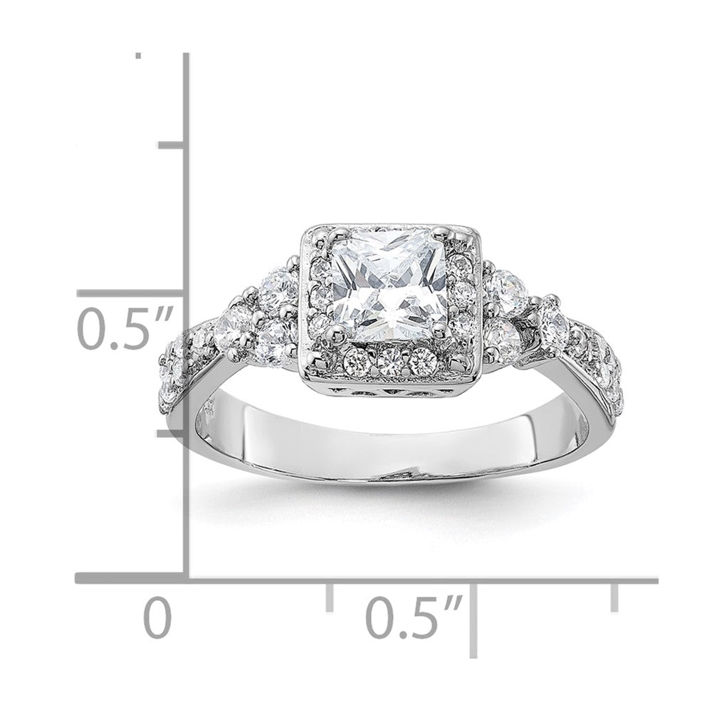 Rhodium-plated Square CZ Ring - WBC
