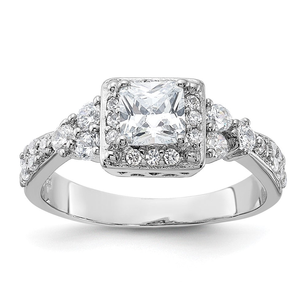 Rhodium-plated Square CZ Ring - WBC