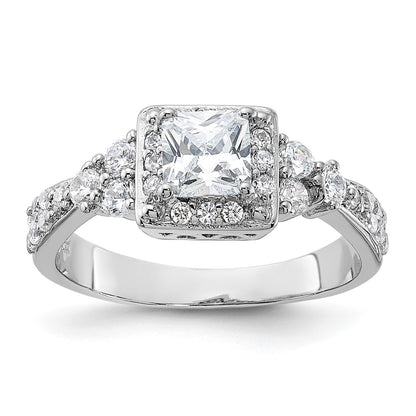 Rhodium-plated Square CZ Ring - WBC