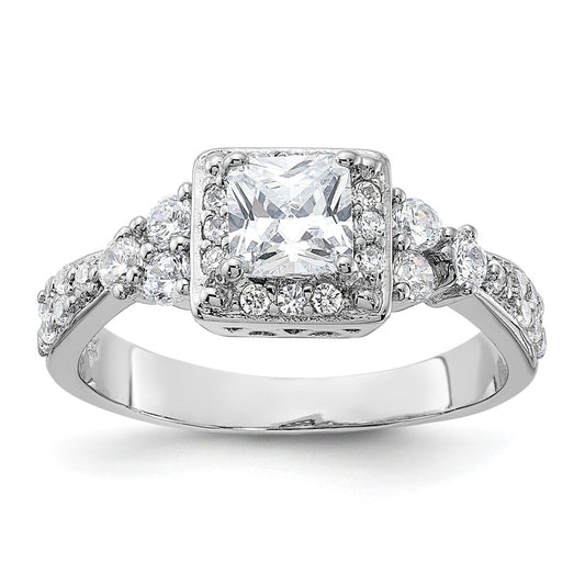 Rhodium-plated Square CZ Ring - WBC