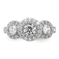 Rhodium-plated CZ 3-stone Ring - WBC