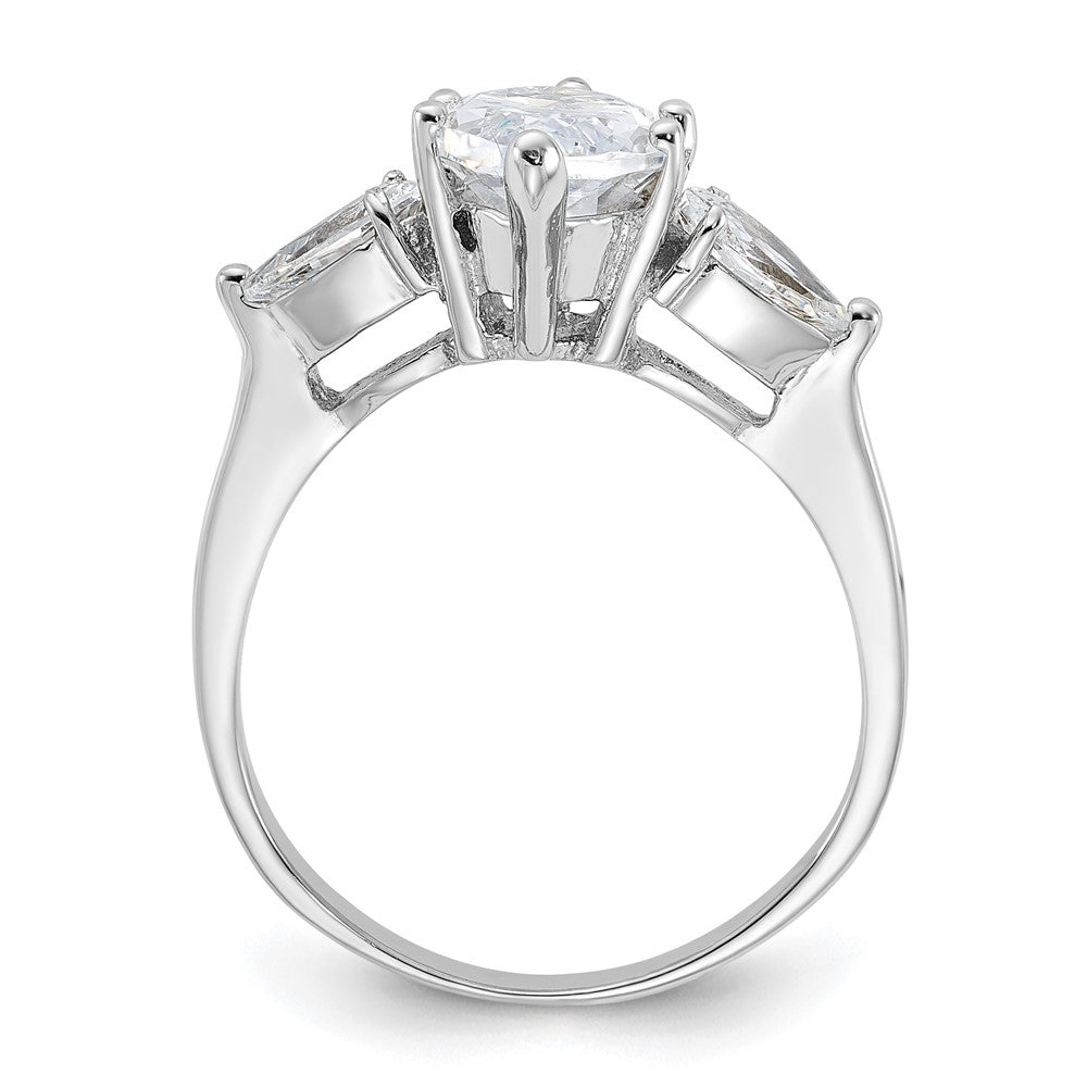 Rhodium-plated Marquise Center CZ Ring - WBC