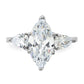 Rhodium-plated Marquise Center CZ Ring - WBC