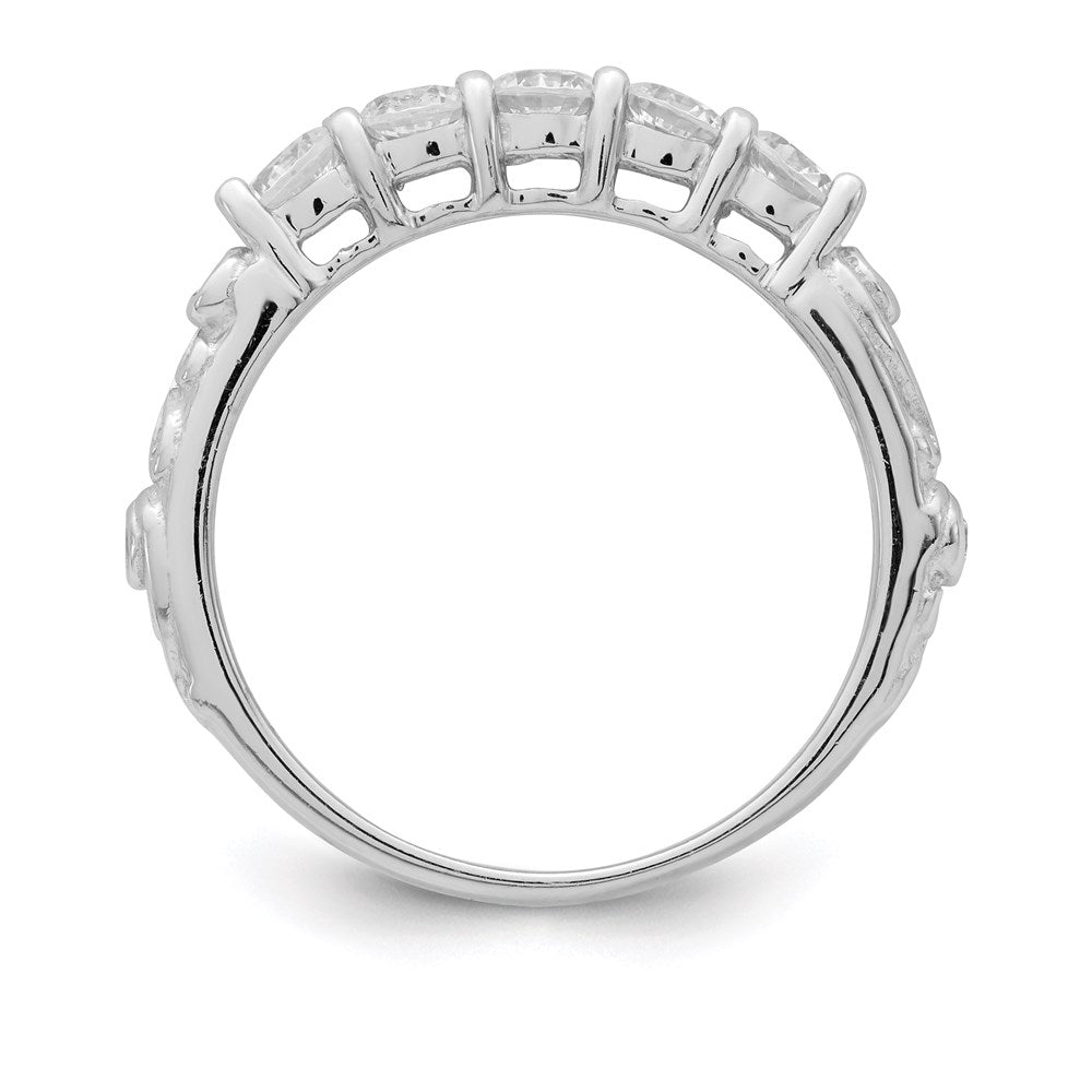 Rhodium-plated 2-piece CZ Wedding Ring - WBC