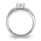 Rhodium-plated CZ 3 Piece Wedding Set Ring - WBC