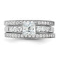 Rhodium-plated CZ 3 Piece Wedding Set Ring - WBC