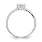 Rhodium-plated Solitaire Round CZ Ring - WBC