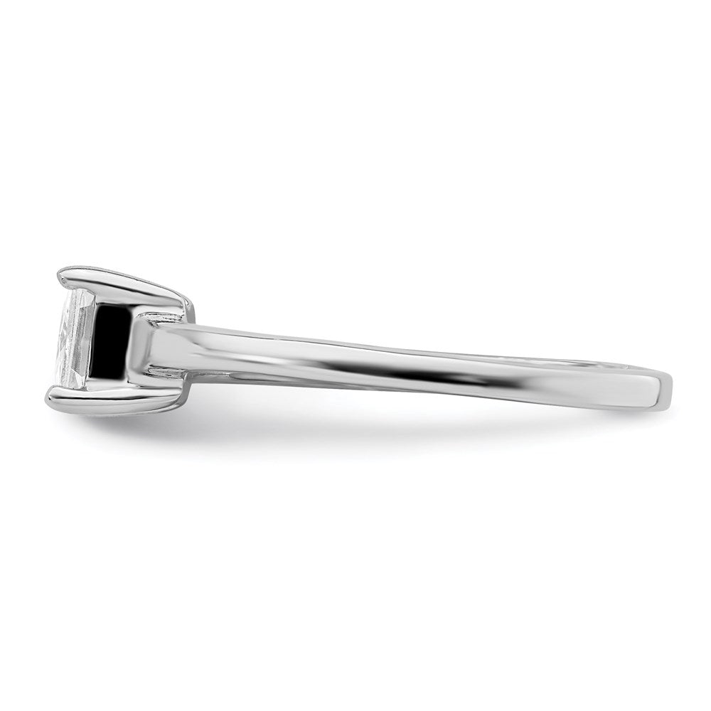 Rhodium-plated Solitaire Princess CZ Ring - WBC