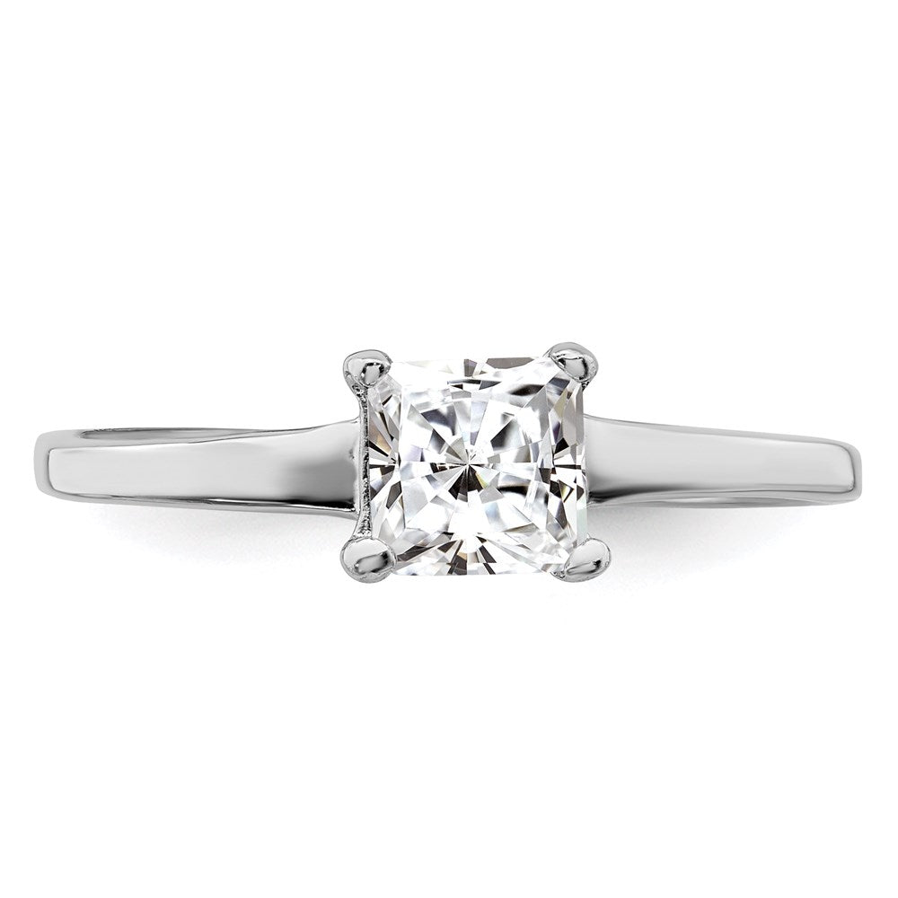 Rhodium-plated Solitaire Princess CZ Ring - WBC
