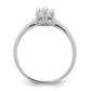 Rhodium-plated Solitaire Marquise CZ Ring - WBC