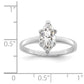 Rhodium-plated Solitaire Marquise CZ Ring - WBC