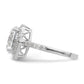 Rhodium-plated Polished CZ Square Halo Ring - WBC
