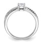 Rhodium-plated Polished & CZ Ring - WBC