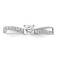 Rhodium-plated Polished & CZ Ring - WBC