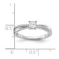 Rhodium-plated Polished & CZ Ring - WBC