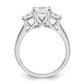 Rhodium-plated & CZ 3 Stone Ring - WBC