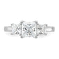 Rhodium-plated & CZ 3 Stone Ring - WBC