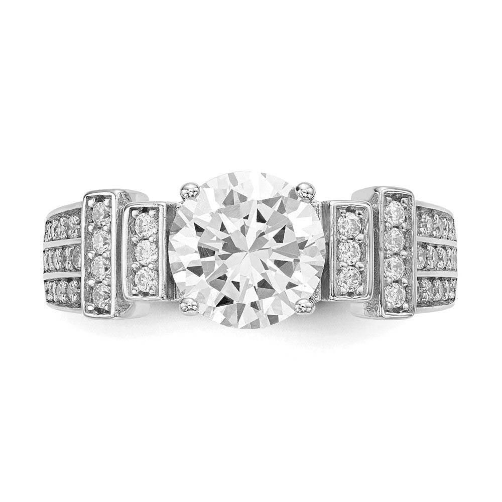 Rhodium-plated CZ Tiered PavÇ Ring - WBC