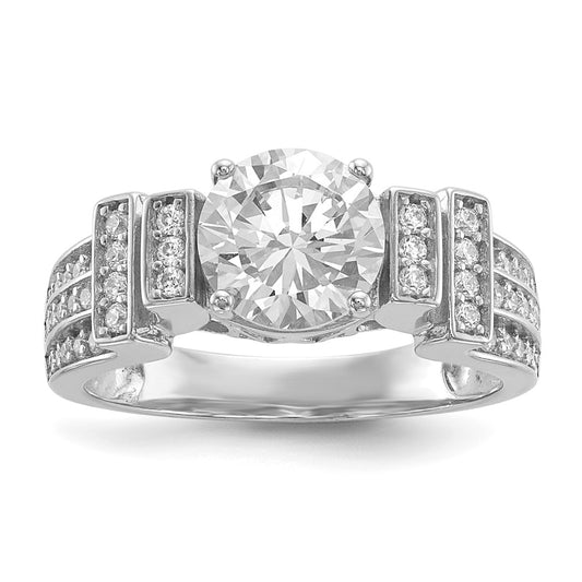 Rhodium-plated CZ Tiered PavÇ Ring - WBC