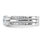 Rhodium-plated CZ Solitaire & 2 CZ Bands Set - WBC